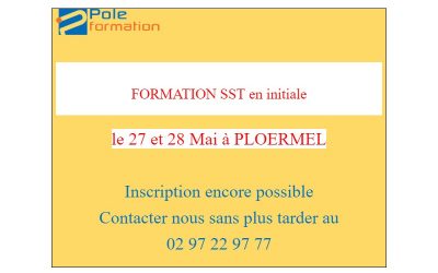 Formation SST initiale : places disponibles !